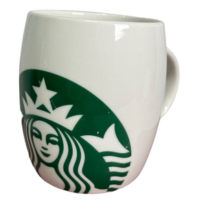 Starbucks 2010 Classic Siren Green Logo Ceramic 14 oz White Mug Collectible